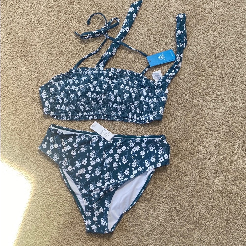 Floral Blue Swim Set